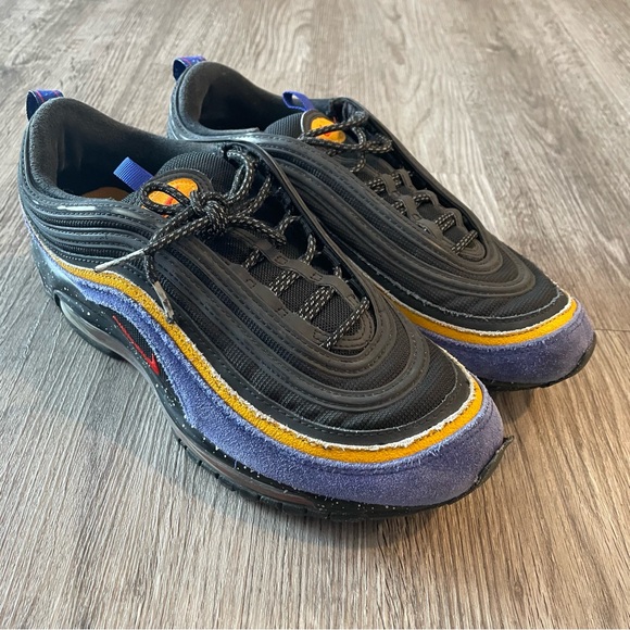 NIKE Air Max 97 ACG Terra Black Blue Yellow Sneakers DB4611-400 - Picture 2 of 13